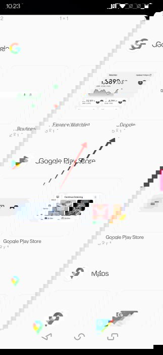 Adding Google search widget to Android home screen.