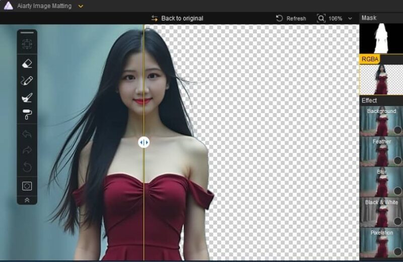 Before and after editing.