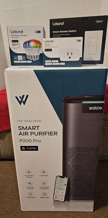 Aidot Matter Smart Home products in boxes.