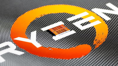 AMD Ryzen logo close up