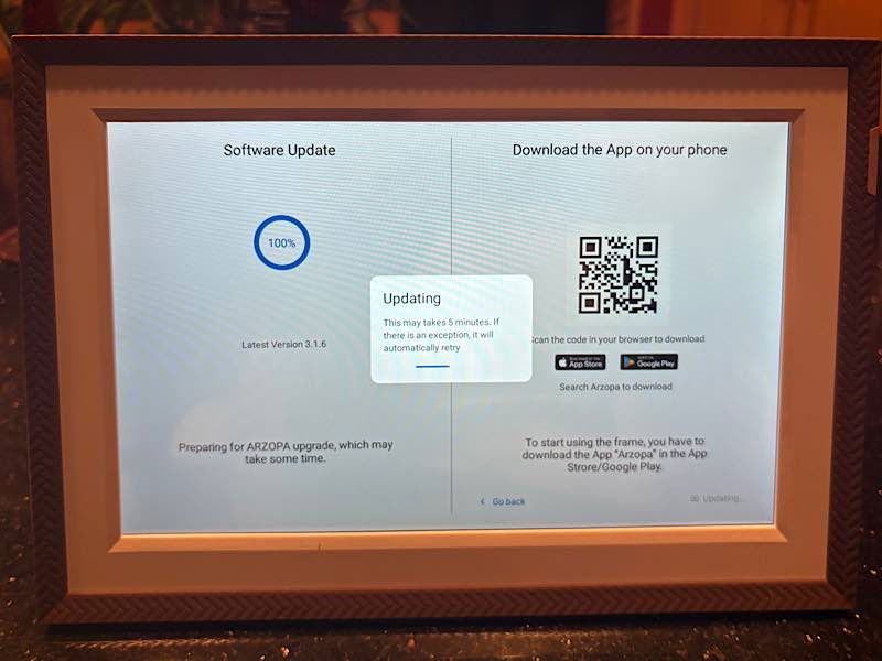 Updating the software