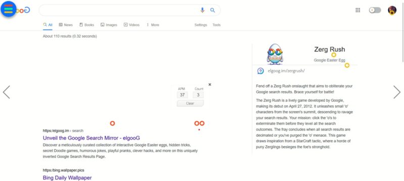 Playing Zerg Rush in browser. 