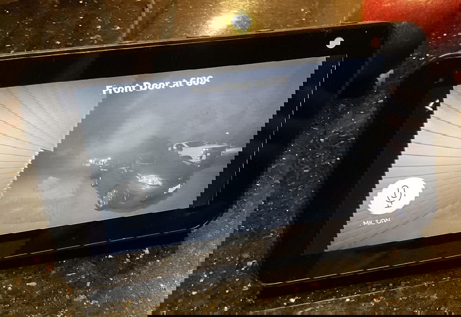 Amazon's Echo Show device being used to uncover security camera footage.