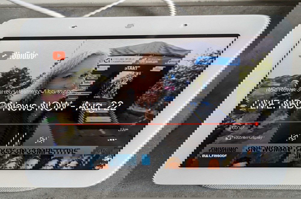 YouTube being played on Nest Hub 2nd Generation device.