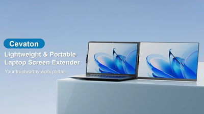 Cevaton laptop screen extender P5 on laptop.