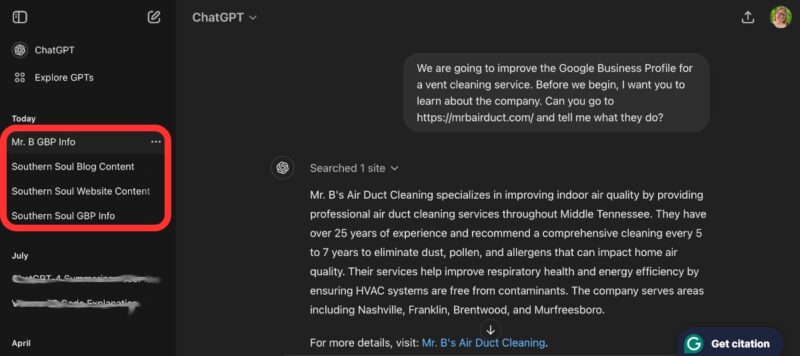 Setting Up Unique Chats for Tasks in ChatGPT