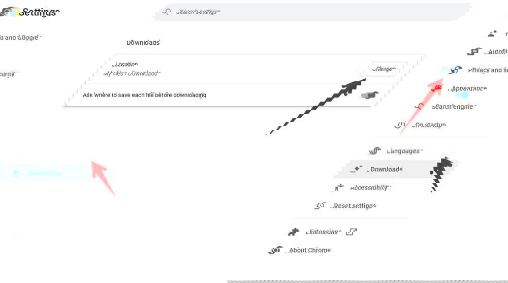 "Change" location of "Downloads" folder on Chromebook. 
