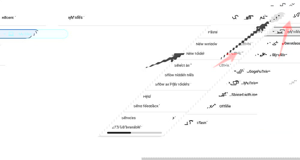 Create "New folder" in Google Drive on Chromebook. 