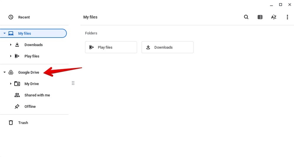 Accessing Google Drive on Chromebook.
