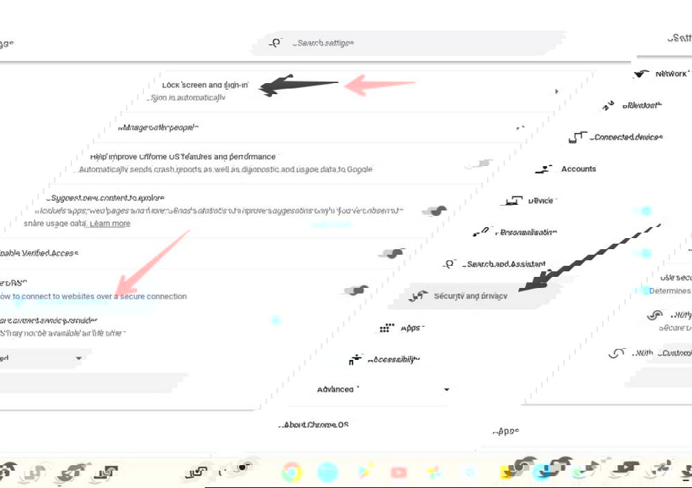 Chromebook Setting Lock Screen