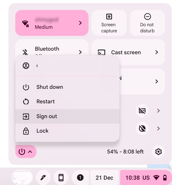 Chromebook Sign Out Option