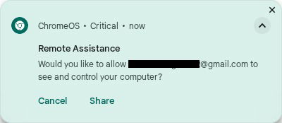 Chromeos Confirmation For Screen Share