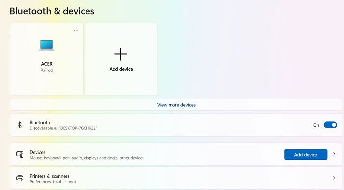 Common Windows Problems Solution Bluetooth Discoverability Add Devices