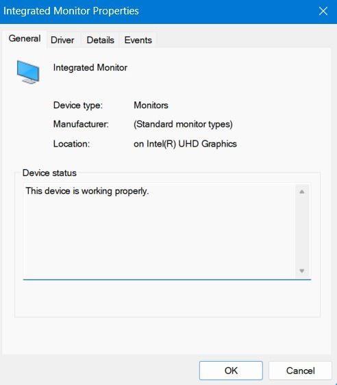 Common Windows Problems Solution Integrated Monitor Properties