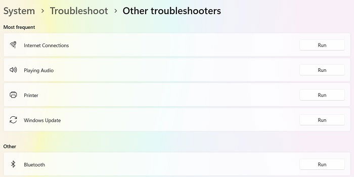 Common Windows Problems Solution Other Troubleshooters Bluetooth