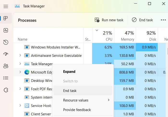 Common Windows Problems Solution Task Manager Close Unwanted Applications