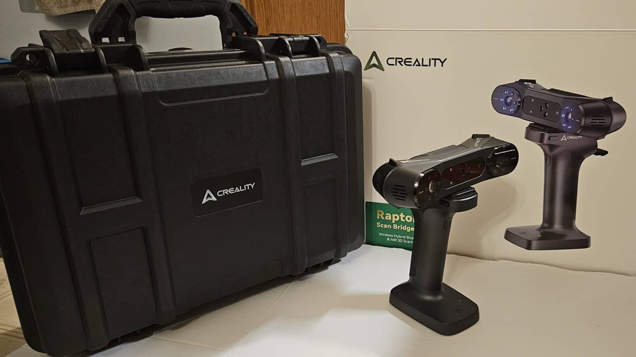 Creality RaptorX scanner, box, and case