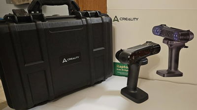 Creality RaptorX scanner, box, and case