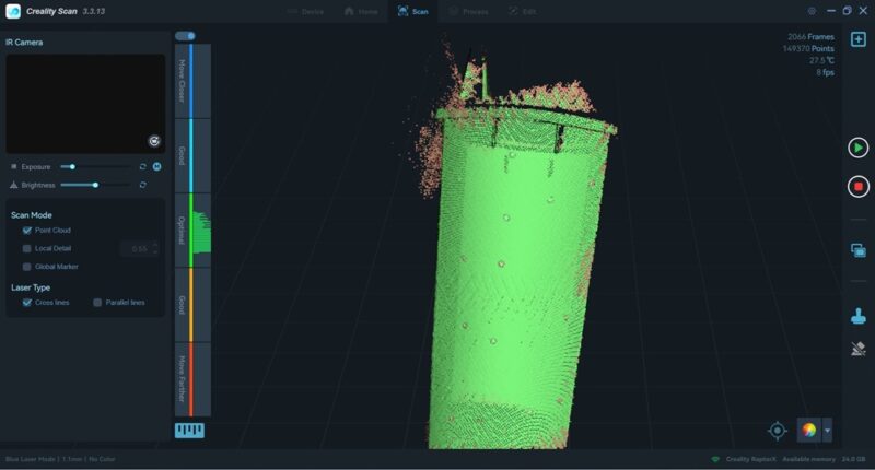 Scanning a trash can in the desktop app.