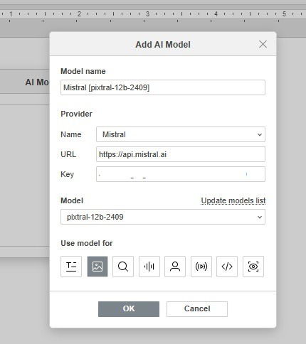 Setting up Mistral in ONLYOFFICE.