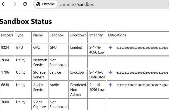You can check the Google Chrome sandbox yourself for all possible threats.