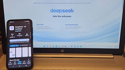 DeepSeek on laptop and phone.