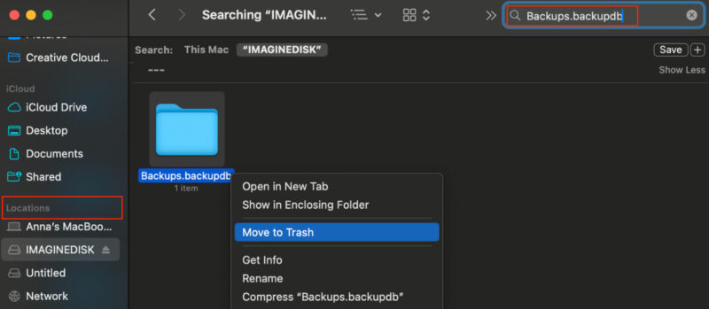 Delete Time Machine Backups