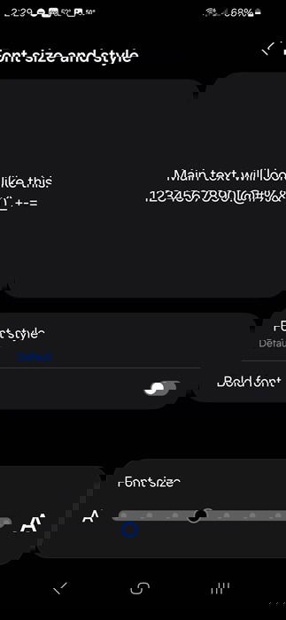 Adjusting the font style and size.