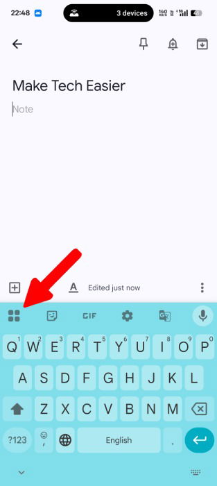 Four Square Button In Gboard