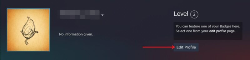 Tapping the "Edit Profile" button on your Steam profile in Steam client for desktop.