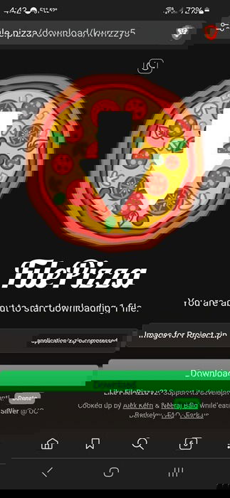 Downloading a file from FilePizza