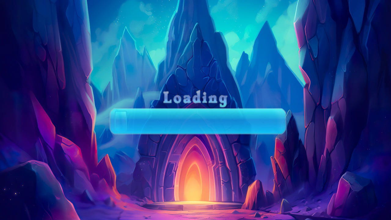 game loading screen with loading bar showing