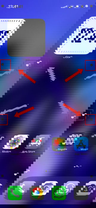 An iPhone homescreen screenshot, showing vehicle motion cues enabled on the iPhone.