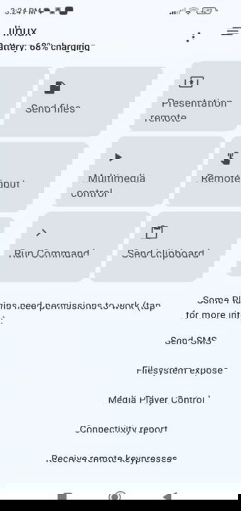 Kde Connect Mobile Interface With Various Features