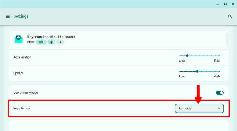 Left Side Keyboard Shortcuts