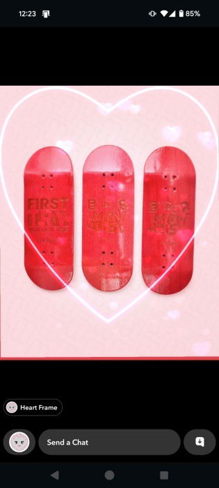 Viewing live snap sent from camera roll on Snapchat app. 