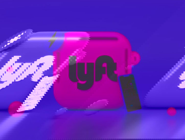 Lyft logo and app.