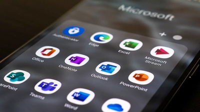 Microsoft 365 apps on phone.