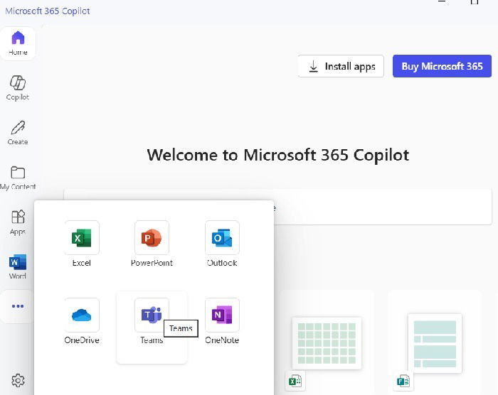 Accessing collaboration features like OneDrive, OneNote and Teams from Microsoft 365 Copilot.