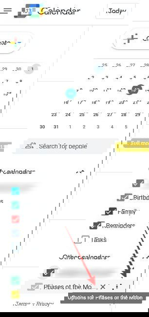 Moon Phases With Google Calendar Pc Moon Settings