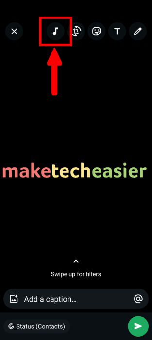 Music Button In Whatsapp Status