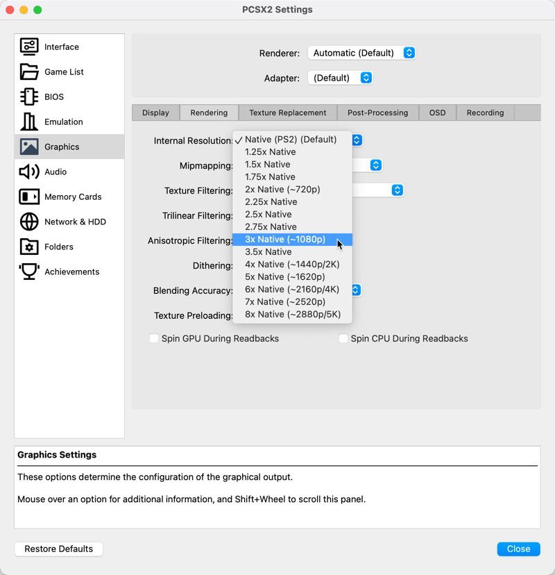 Pcsx2 Rendering Settings