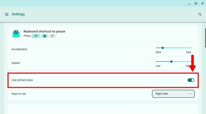 Primary Keys Keyboard Shortcuts For Mouse Keys