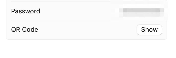 Toggle QR code and wi-fi password in the Passwords app on Mac