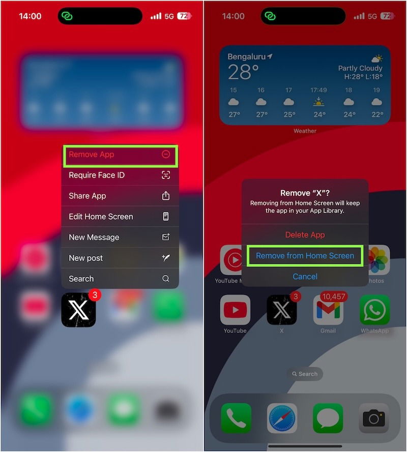 Remove App From Home Screen