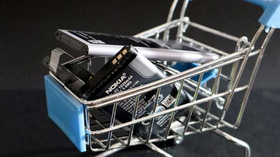 Shopping cart with lithium batteries.