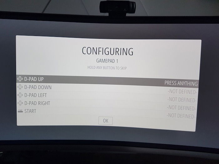 Follow RetroPie's onscreen instructions to configure your gaming controller.