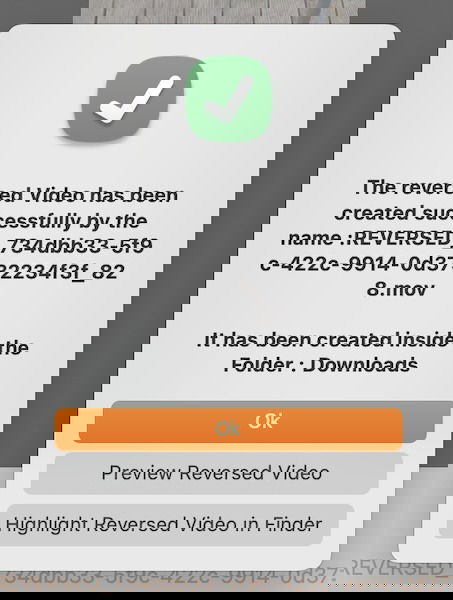 Reverse Video Confirm