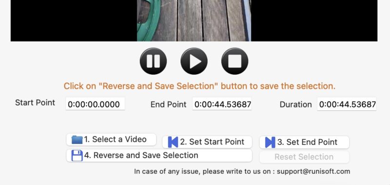 Reverse Video Set Start Point