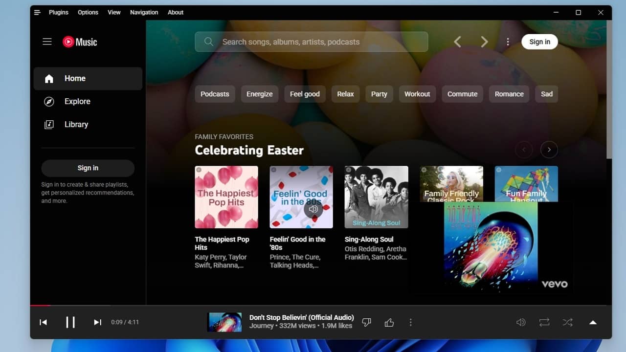 YouTube Music Desktop App on Windows.